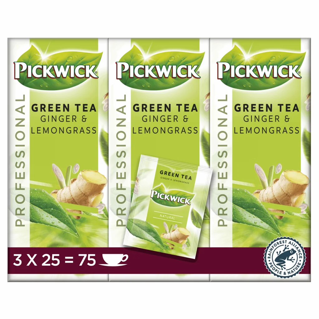 Pickwick Groene thee Gember Citroen, 75x2g met envelop