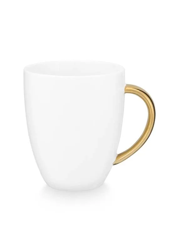 Mok met oor, wit-goud, 250ml, vtwonen servies