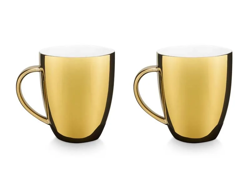 Set van 2 XL mokken, goud, 400ml