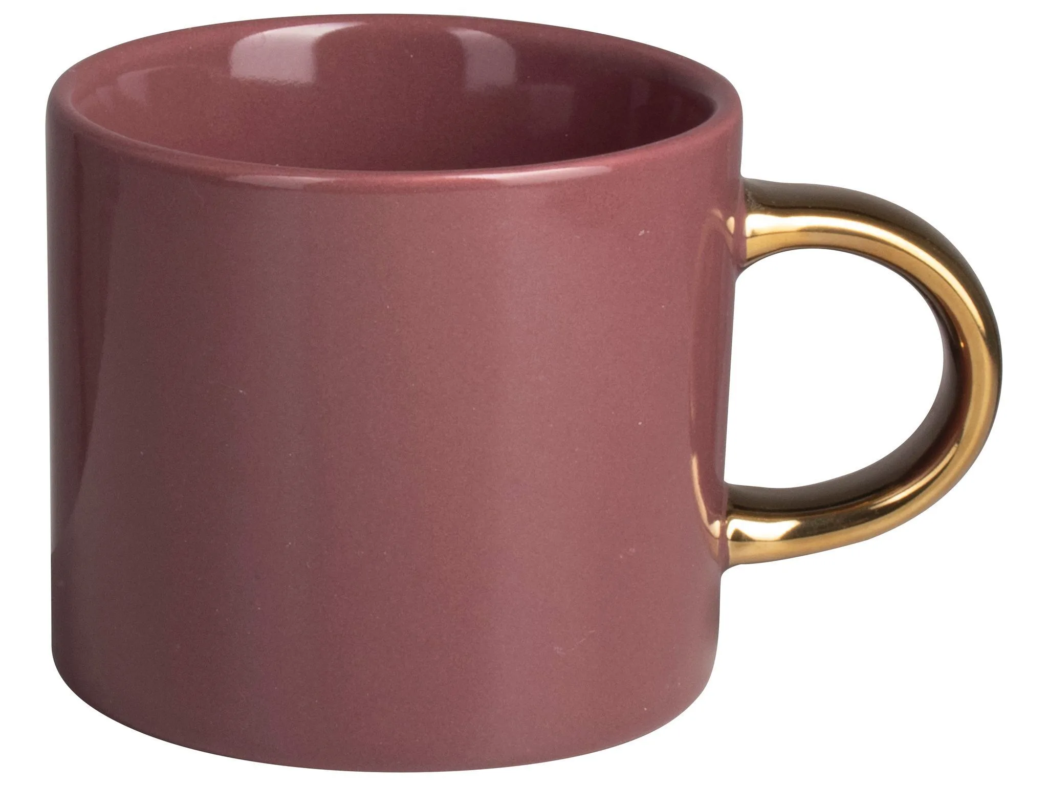 Mok donker roze met gouden oor, 230ml