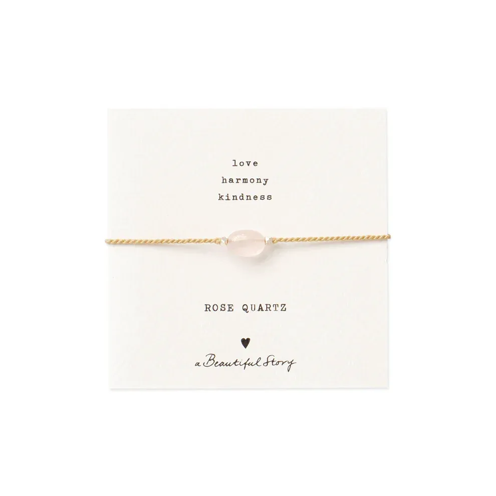 A Beautiful Story – Edelsteenkaart met armband, Rozenkwarts