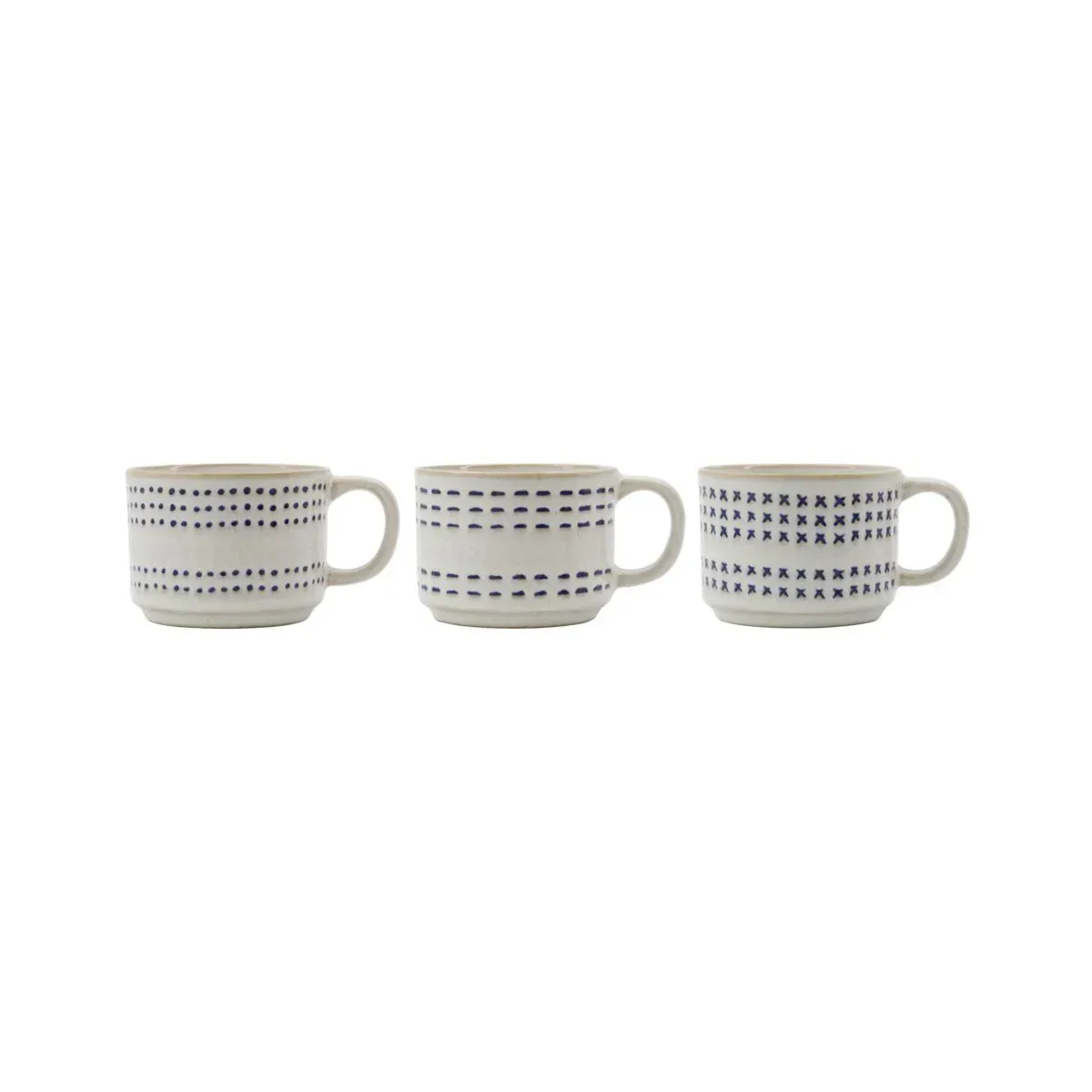 House Doctor - Mug Stich, Off-white, Set 3st