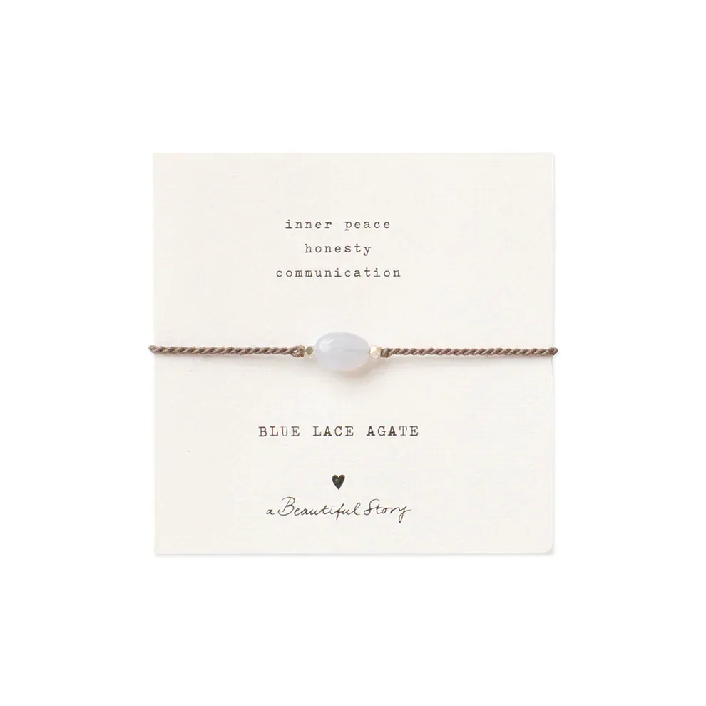 A Beautiful Story – Edelsteenkaart met armband, Blauwe Agaat