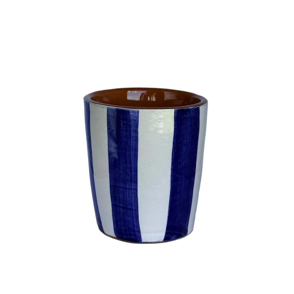 Sus.Studio - Azura Koffiekopje streep, 150ml, blauw/wit
