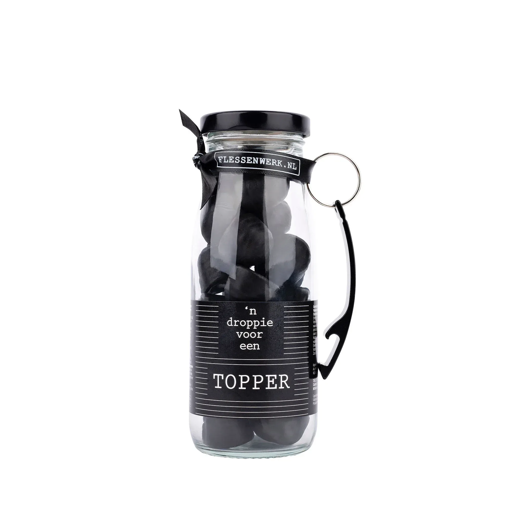 n Droppie voor een topper! - dropflesje met flesopener - Flessenwerk