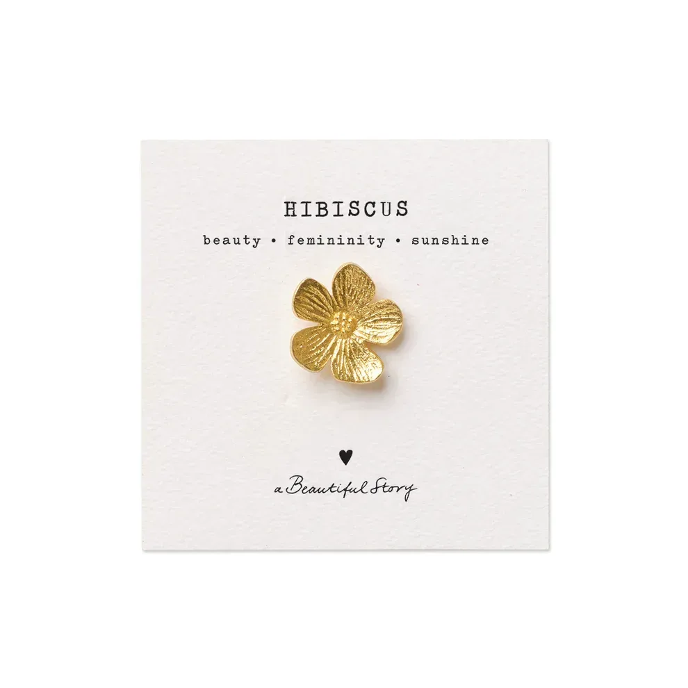 A Beautiful Story – Broche Hibiscus, Verguld