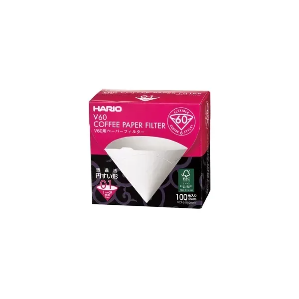 Hario - V60 Filterpapier Wit, 01, 100st.