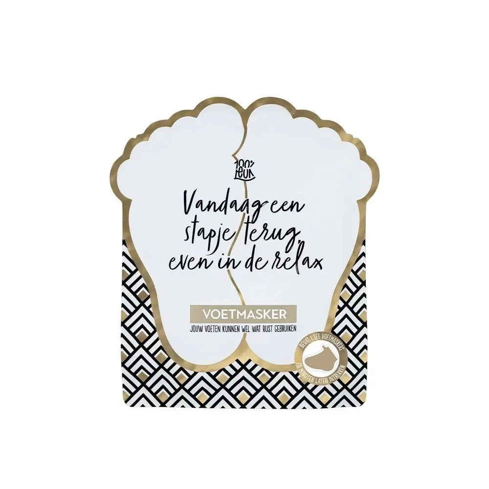 100% Leuk - Voetenmasker 'Vandaag een stapje terug, even in de relax'