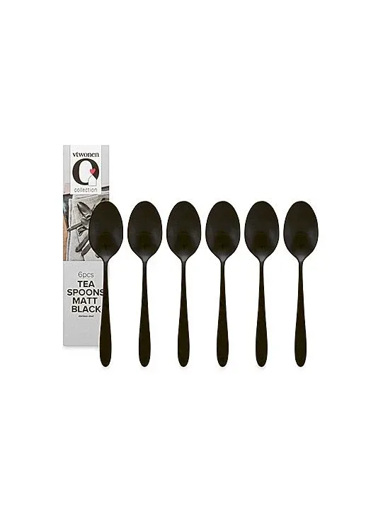 Vtwonen - Theelepeltjes Matzwart, 6 stuks