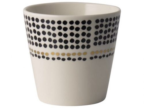 Beker Fika Dots wit met zwart/goud, 200ml
