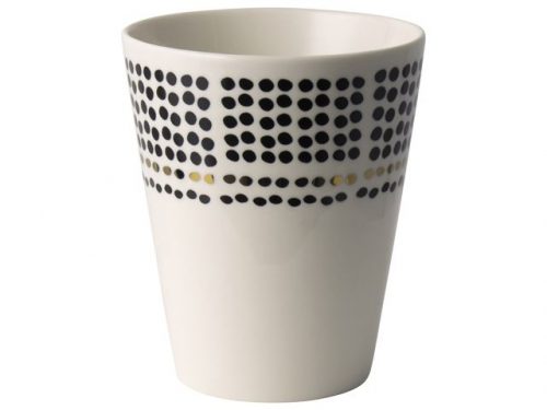 Beker Fika Dots wit met zwart/goud, 300ml