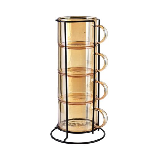 Allesken - Set van 4 kopjes op standaard 'Honey', 350ml