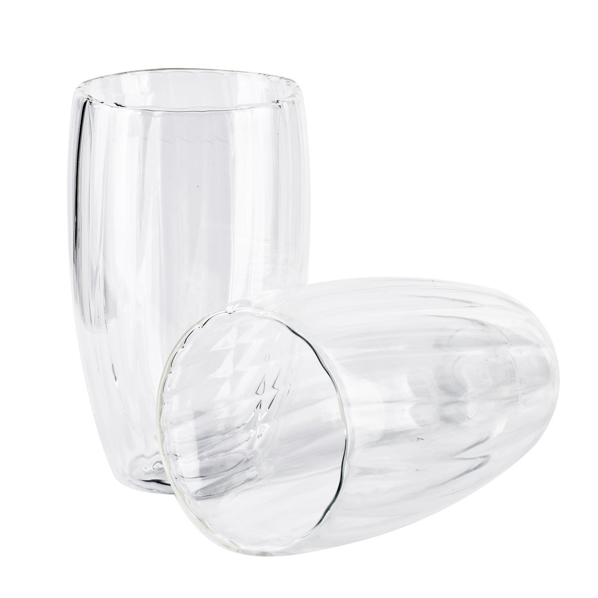 Allesken - Dubbelwandige glazen Ribbel, set van 2, 450ml - Afbeelding 3