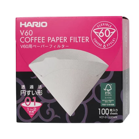 Hario – V60 Filterpapier Wit, 01, 100st.