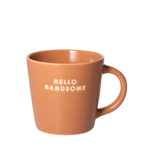 Vondels - Cappuccinokop HELLO HANDSOME, Terracotta, 250ml