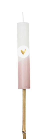 Zoedt - Tuin fakkel half dipped roze/wit, 'Hart goud'
