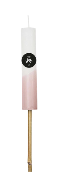 Zoedt - Tuin fakkel half dipped roze/wit, 'Voor Juf'