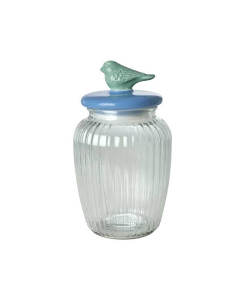 Rice - Glazen voorraadpot groot, Blauw