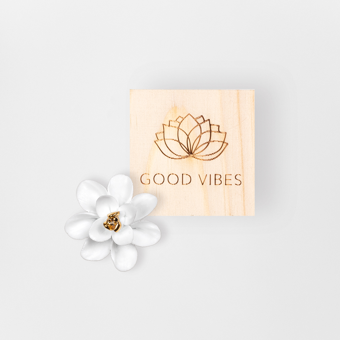 Räder, Geluksdoosje Good Vibes, houten doosje met lotusbloem