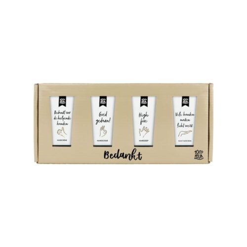 Cadeauset 'Bedankt voor de helpende handen' – 100% Leuk