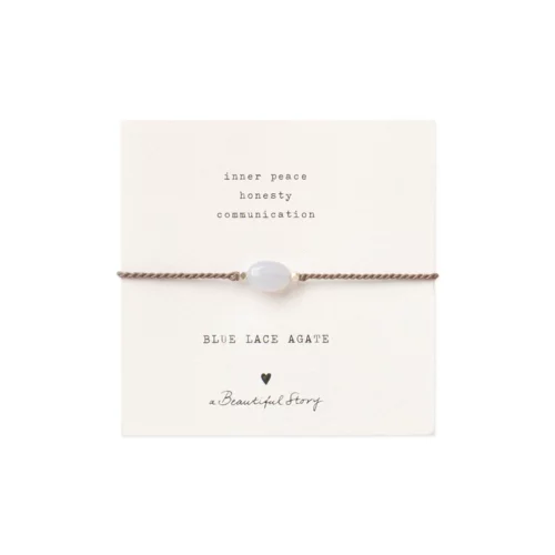 A Beautiful Story – Edelsteenkaart met armband, Blauwe Agaat