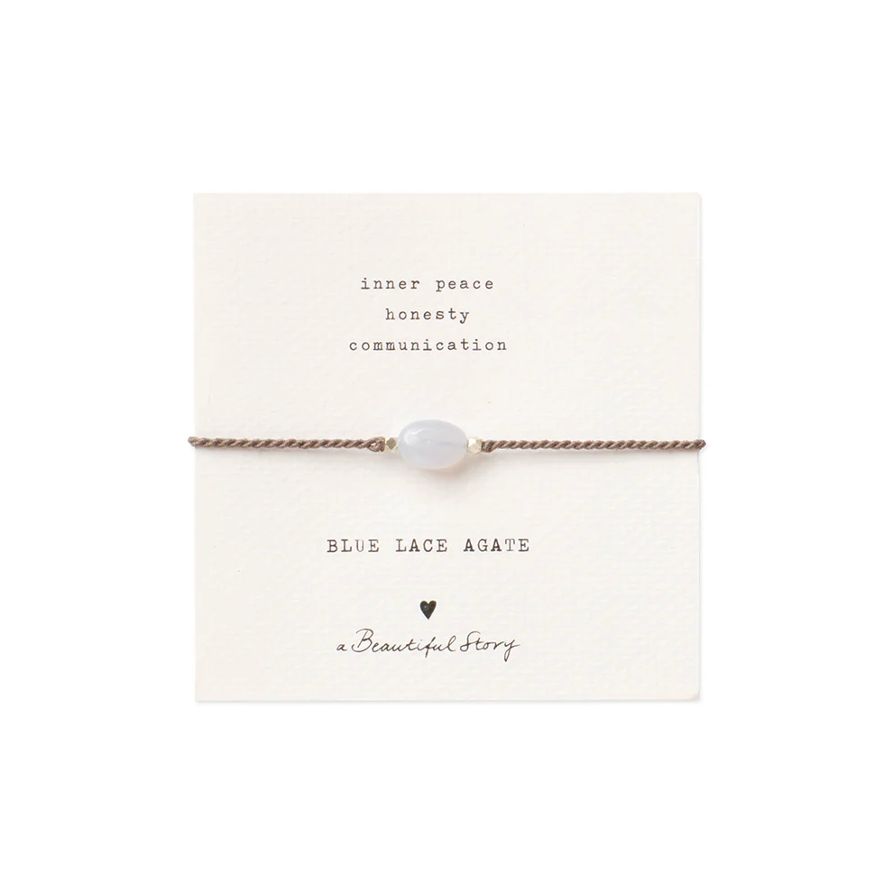 A Beautiful Story – Edelsteenkaart met armband, Blauwe Agaat