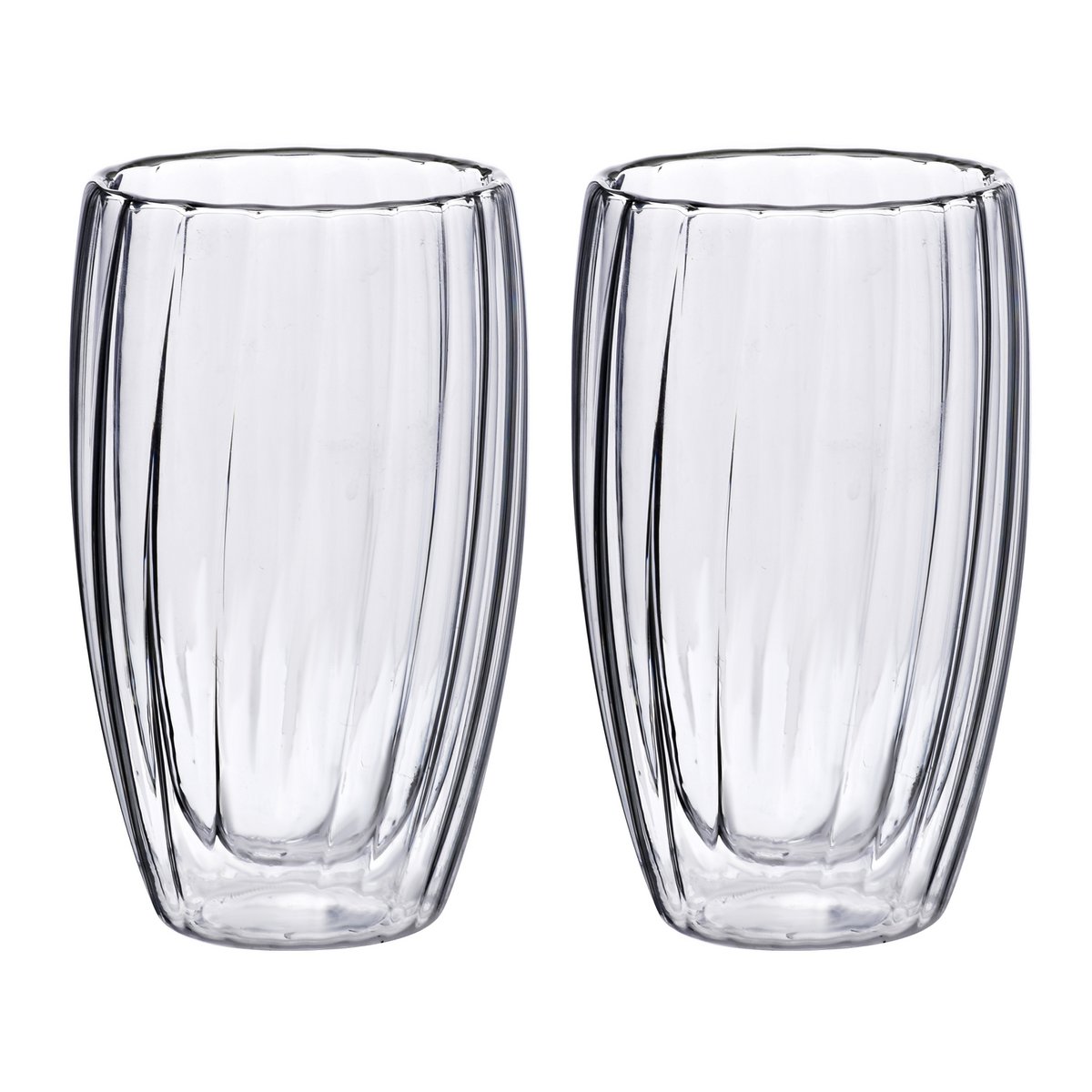 Allesken - Dubbelwandige glazen Ribbel, set van 2, 450ml