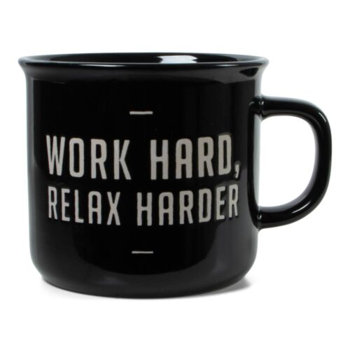 Jens Living – Retro mok ‘Work Hard, Relax Harder’, 285ml