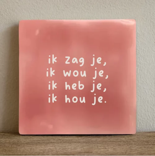 label2x tegeltje ik zag je