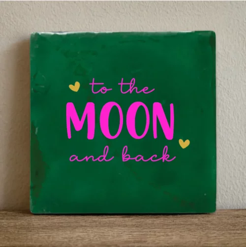 label2x tegeltje to the moon and back