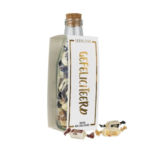 100% Leuk - Momenten fles 'Gefeliciteerd'
