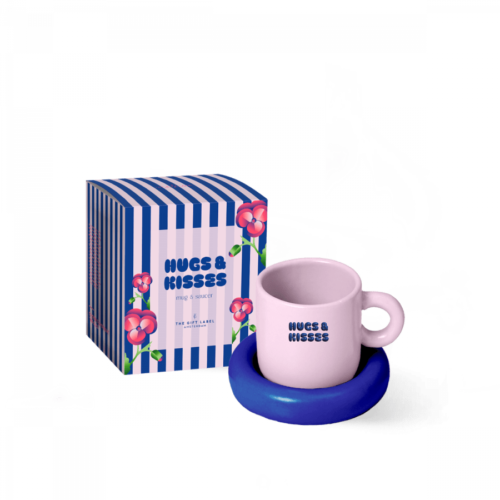 THE GIFT LABEL - Mug & Saucer, Hugs & Kisses