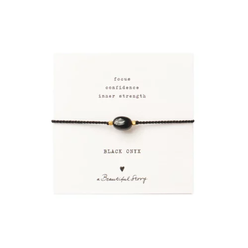 A Beautiful Story – Edelsteenkaart met armband, Zwarte Onyx