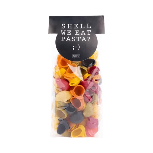 Shell we eat Pasta? – Pipe Rigate 6 kleuren, Flessenwerk
