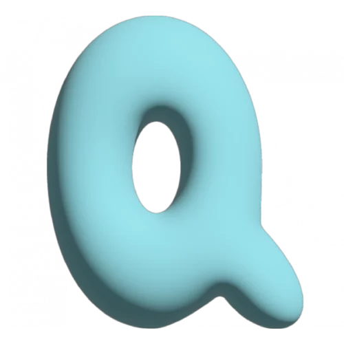 THE GIFT LABEL - Wall Letter - Q, Blue