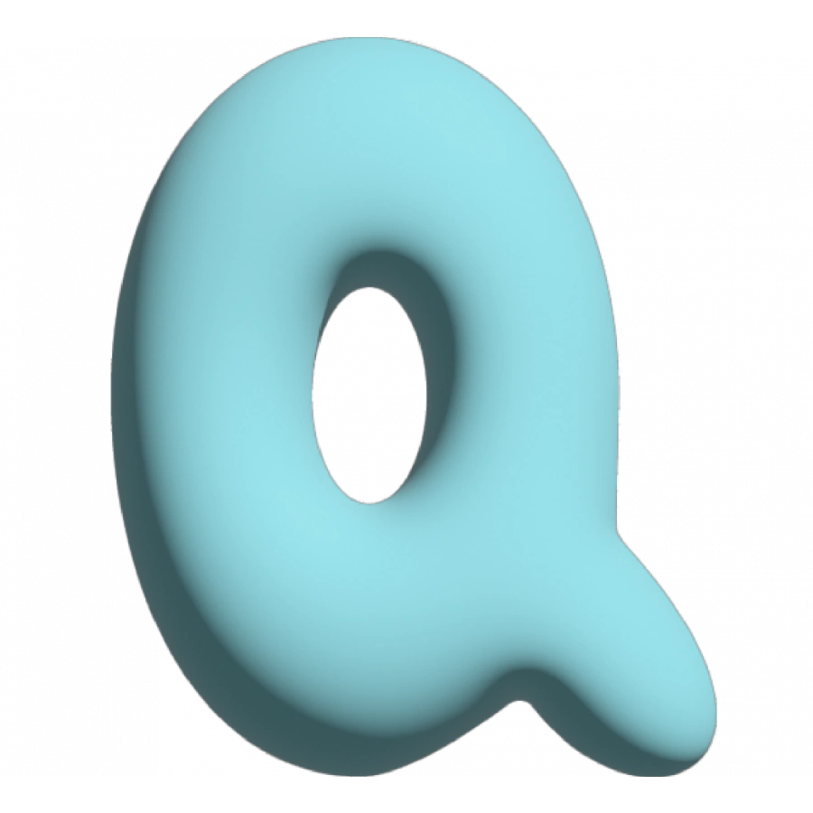 THE GIFT LABEL - Wall Letter - Q, Blue