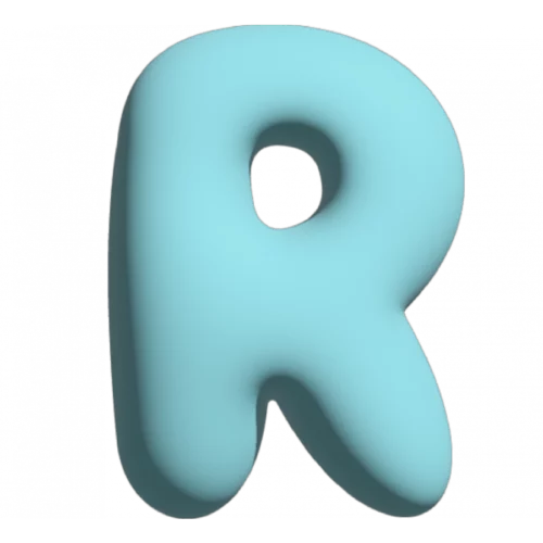 THE GIFT LABEL - Wall Letter - R, Blue