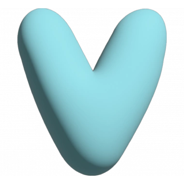 THE GIFT LABEL - Wall Letter - V, Blue