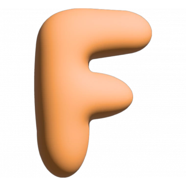 THE GIFT LABEL - Wall Letter - F, Orange