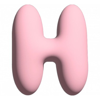 THE GIFT LABEL - Wall Letter - H, Pink