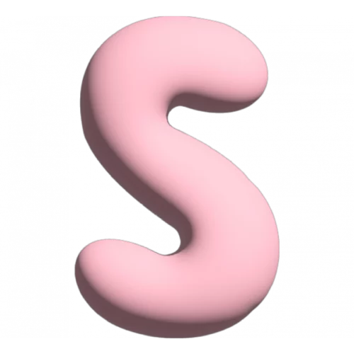 THE GIFT LABEL - Wall Letter - S, Pink