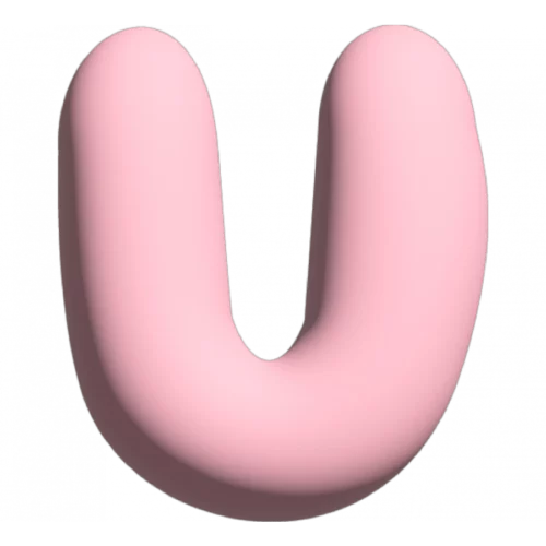 THE GIFT LABEL - Wall Letter - U, Pink